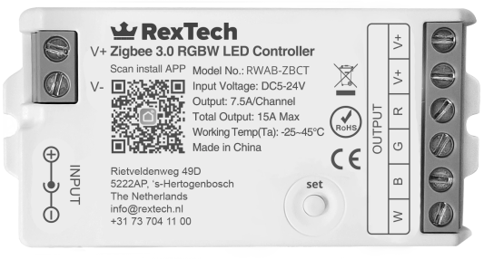 11 meter complete set RGBW led strip met Zigbee controller