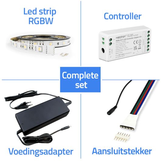 11 meter complete set RGBW led strip met Zigbee controller