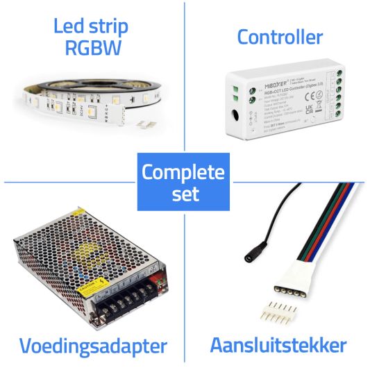 18 meter complete set RGBW led strip met Zigbee controller