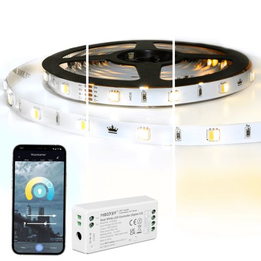 19 meter complete set Dual White led strip met Zigbee controller