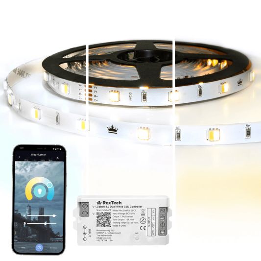 2 meter complete set Dual White led strip met Zigbee controller
