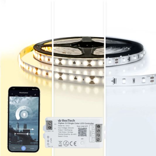 3 meter complete set witte led strip met Zigbee controller