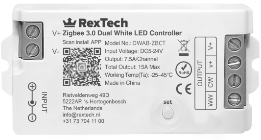 30 meter complete set witte led strip met Zigbee controller