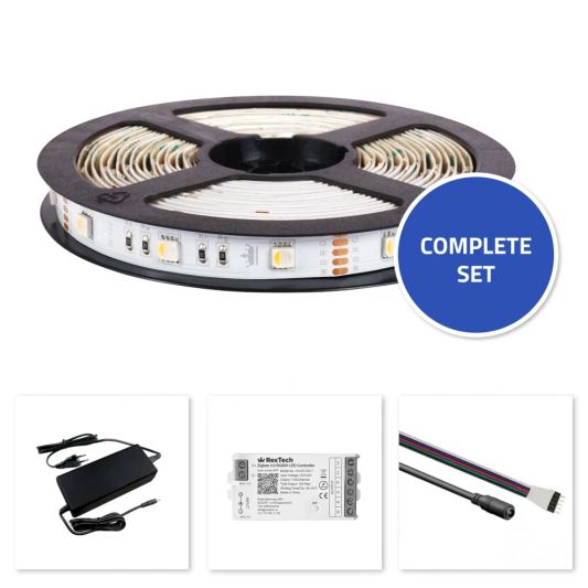 4 meter complete set RGBW led strip met Zigbee controller