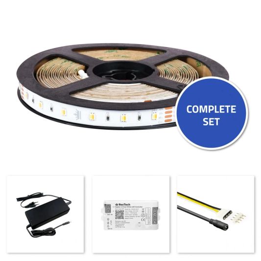 5 meter complete set Dual White led strip met Zigbee controller