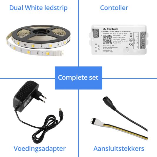 6 meter complete set Dual White led strip met Zigbee controller