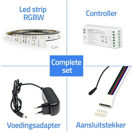 7 meter complete set RGBW led strip met Zigbee controller
