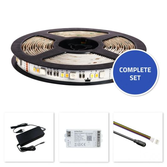 7 meter complete set RGBWW led strip met Zigbee controller