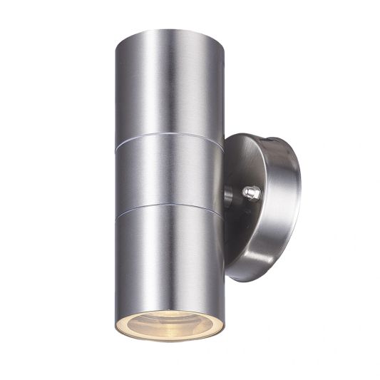 Aluminium up down wandlamp voor buiten met Zigbee GU10 spot - Rond