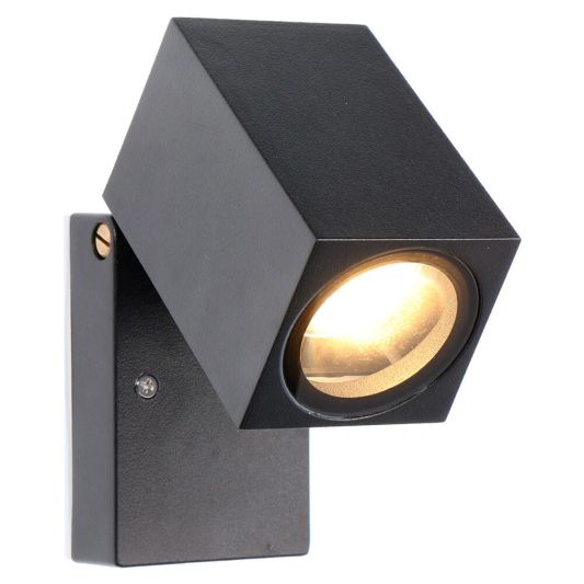 Antraciete wandlamp voor buiten met Zigbee GU10 spot - Rechte kantelbare downlight