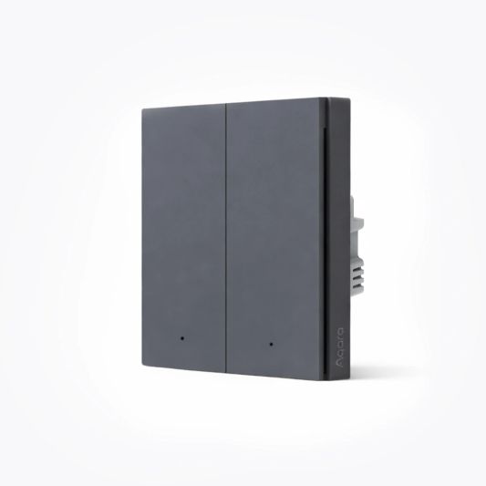 Aqara Smart Wall Switch H1 - geen neutrale draad - dubbele schakelaar - grijs