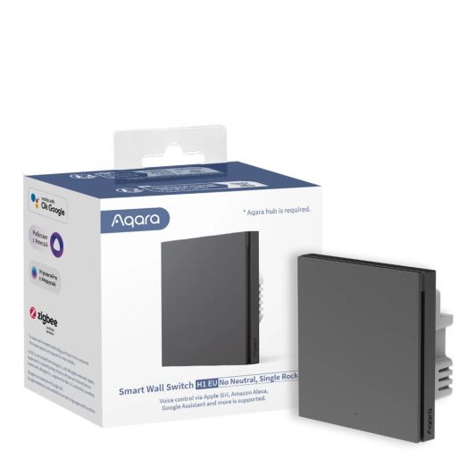Aqara Smart Wall Switch H1 - geen neutrale draad - enkele schakelaar - grijs