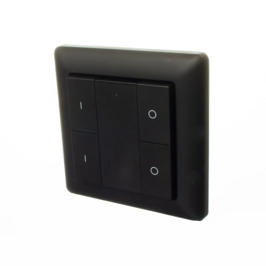 Draadloze Zigbee schakelaar van EcoDim - Geschikt voor 2 groepen - Zwarte kleur