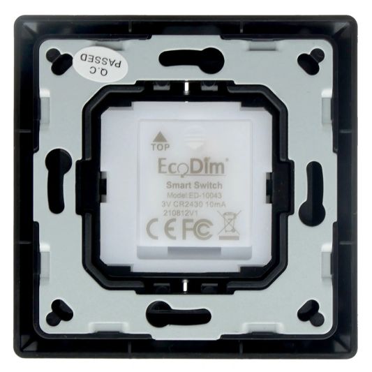 Draadloze Zigbee schakelaar zwart van EcoDim - Friends of Philips Hue - Geschikt voor 2 groepen