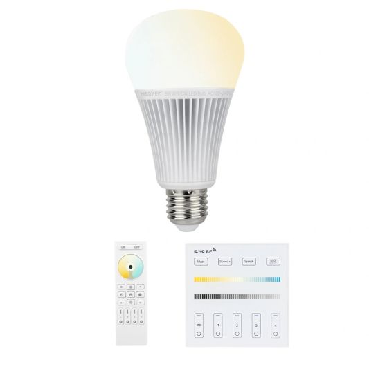 Dual White LED lamp set met afstandsbediening 9W E27