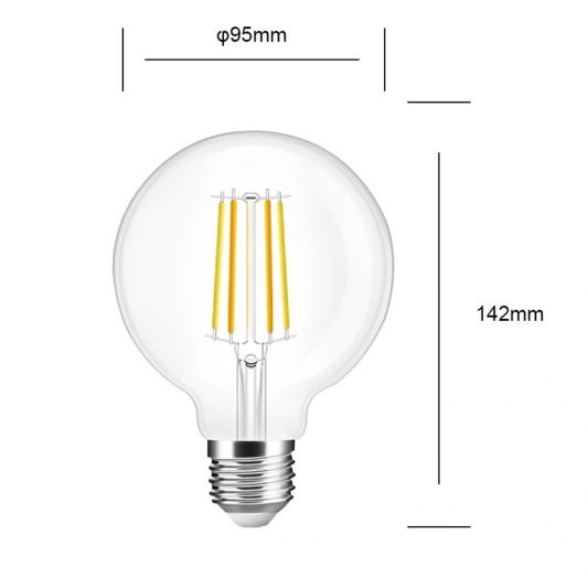 Dual White smart filament lamp van Milight 7W E27 fitting - G95 model - Met afstandsbediening