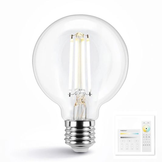 Dual White smart filament lamp van Milight 7W E27 fitting - G95 model - Met afstandsbediening