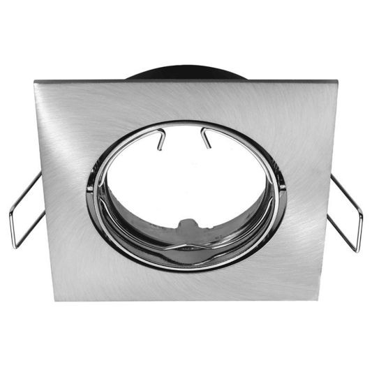 Kantelbare spot armatuur vierkant - RVS - Geschikt voor GU10/MR16