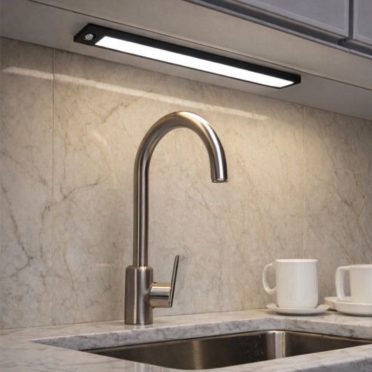 Kastverlichting met sensor - Dual White - 30cm - Oplaadbaar - Zwart - Voordeelset van 4 stuks