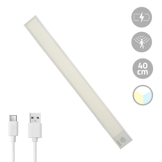 Kastverlichting met sensor - Dual White - 40cm - Oplaadbaar - Zilver