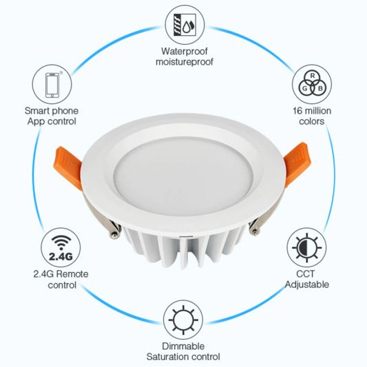 Milight RGBWW led inbouwspot downlight 6 Watt