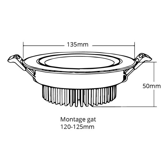 Milight RGBWW led inbouwspot downlight 9 Watt
