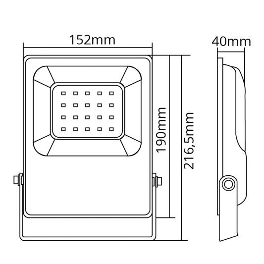 RGBW Wifi led schijnwerper bouwlamp 20 watt IP65 - los