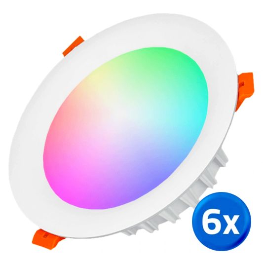 RGBWW led inbouwspot downlight 18 Watt - Voordeelset van 6 stuks