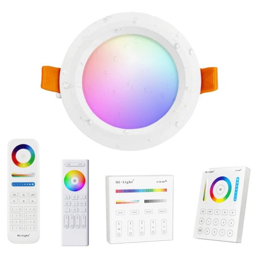 RGBWW led inbouwspot met 1-4 downlights 6 Watt inclusief afstandsbediening