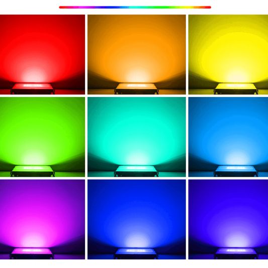 RGBWW Wifi LED breedstraler bouwlamp 100Watt IP65 met afstandsbediening