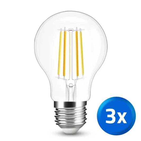 Slimme filament LED lamp van Milight - Dual white 7W E27 fitting - A60 model voordeelset van 3