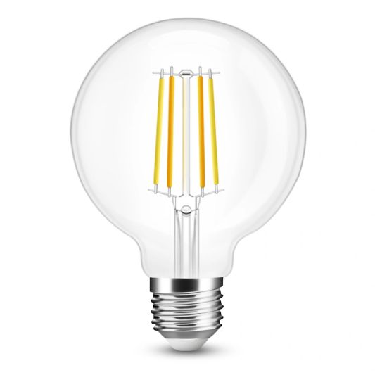 Slimme filament Zigbee LED lamp - Dual white 7W E27 fitting - G95 model - voordeelset 6 stuks