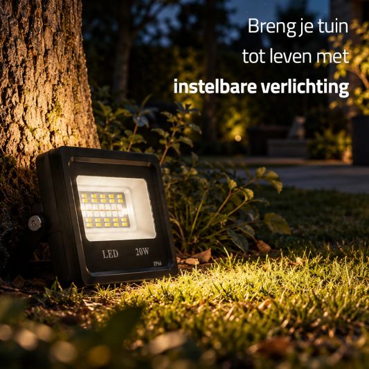 Slimme schijnwerper/bouwlamp 20 watt - RGBWW Multicolor en wit