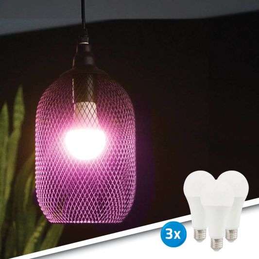 Slimme wifi lamp 12 watt - E27 fitting - RGBWW Multicolor en Wit - 3-pack
