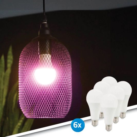 Slimme wifi lamp 12 watt - E27 fitting - RGBWW Multicolor en Wit - 6-pack