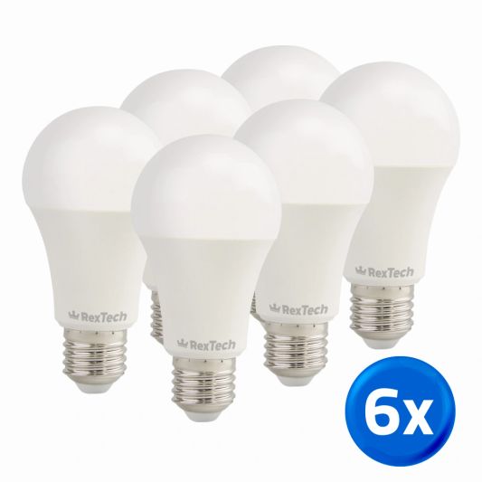 slimme wifi lamp 9 watt - E27 fitting - RGBWW Multicolor en Wit - 6-pack