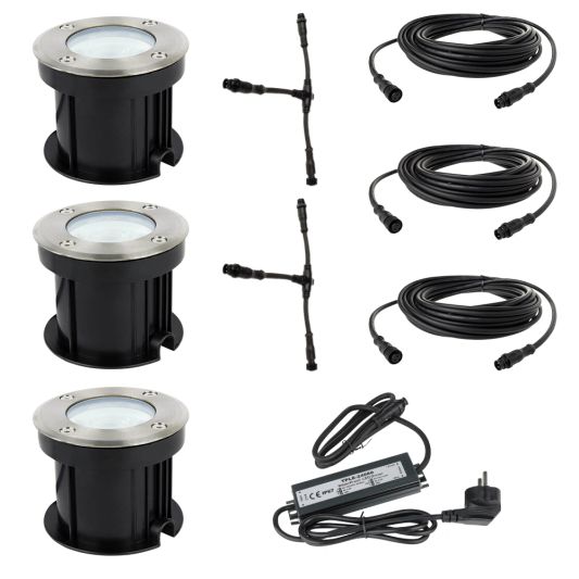 Slimme Zigbee inbouw grondspot 9W rond - Starterset