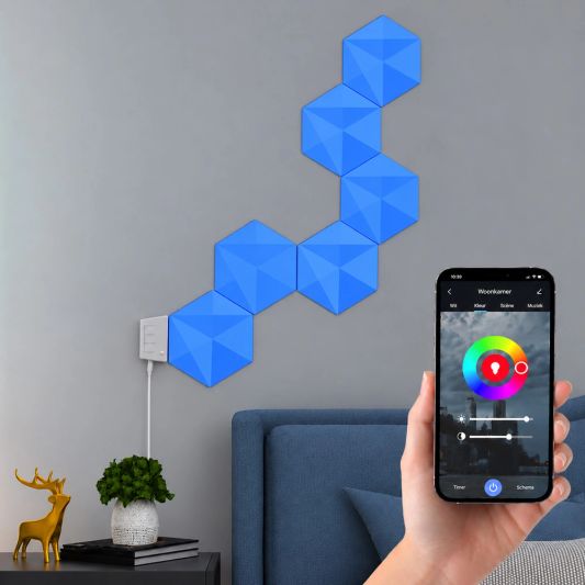 Tuya Hexagon RGBIC Wand-/tafellamp | 6-pack