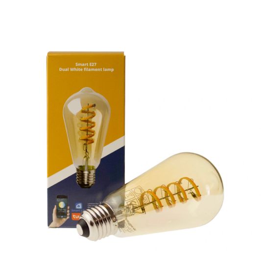 Tuya slimme led filament lamp goud - E27 fitting Edison - Dual White