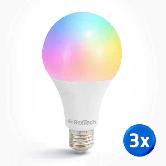 Tuya slimme led lamp 15 watt - E27 fitting - RGBWW Multicolor en Wit 3-pack