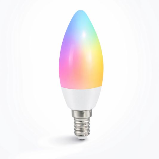 Tuya slimme led lamp 5 watt - E14 fitting - RGBWW Multicolor en Wit