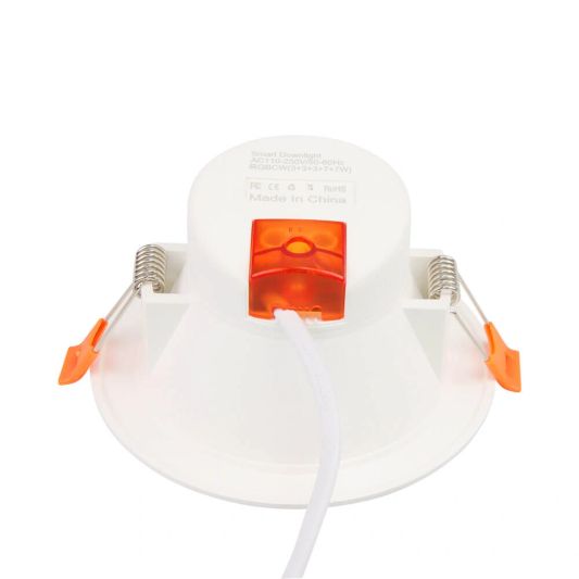 Wifi slimme led lamp 7 watt - Downlight - RGBWW Multicolor en Wit - Voordeelset van 6 stuks