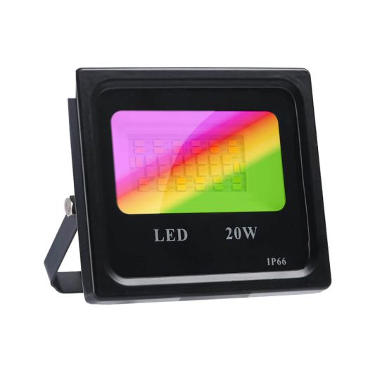 Slimme schijnwerper/bouwlamp 20 watt - RGBWW Multicolor en wit
