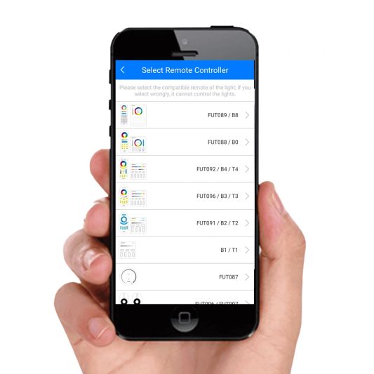 Wifi set met 1 tot 4 RGBW Led spots 4W GU10 fitting