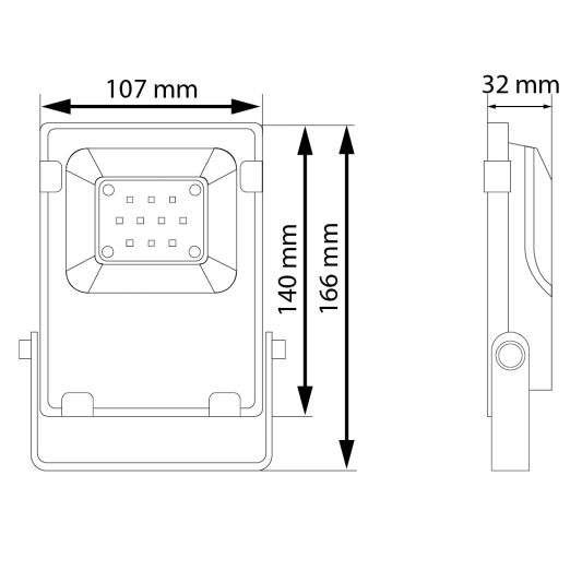 Wifi set met 1 tot 4 RGBWW LED schijnwerpers 10 Watt met Wifi bediening