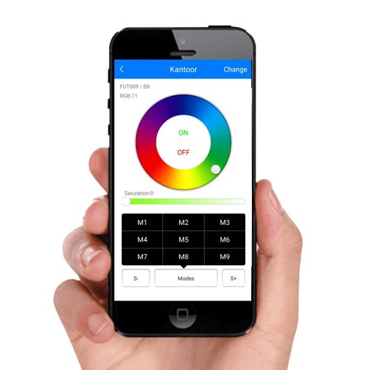 Wifi set met 1 tot 4 RGBWW LED schijnwerpers 20 Watt met Wifi bediening