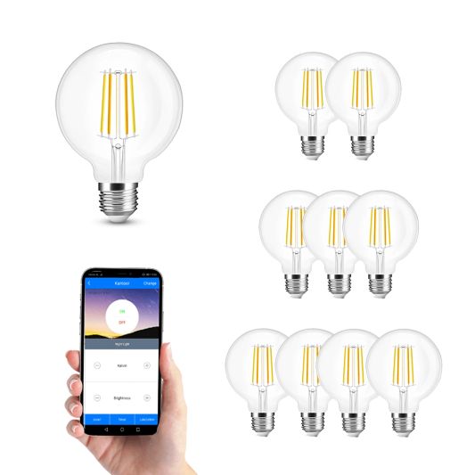 Wifi set met Dual White smart filament lamp van Milight 7W E27 fitting - G95 model - Met wifi-module