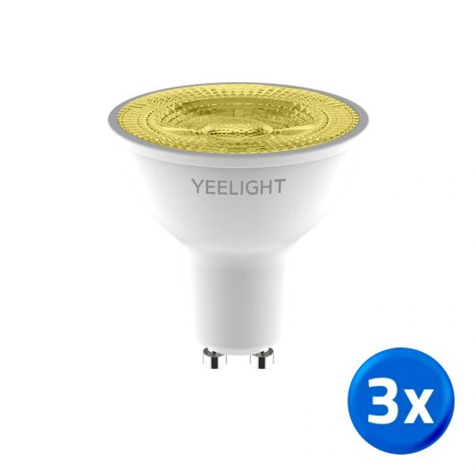 Yeelight slimme led spot - GU10 fitting - Warm Witte lichtkleur - Voordeelset van 3 stuks