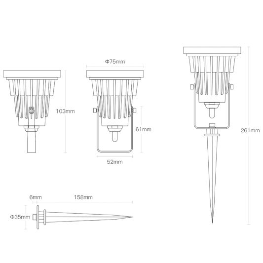 Zigbee 3.0 LED Tuinspot Pro met RGBWW kleuren 7W