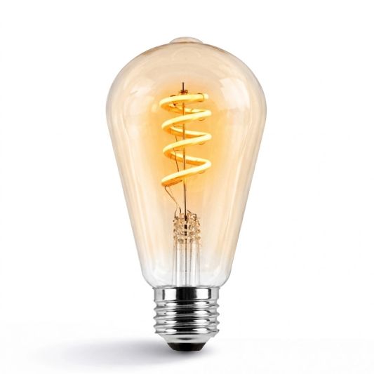 Zigbee E27 spiraal filament lamp Dual White ST64 amberkleurig